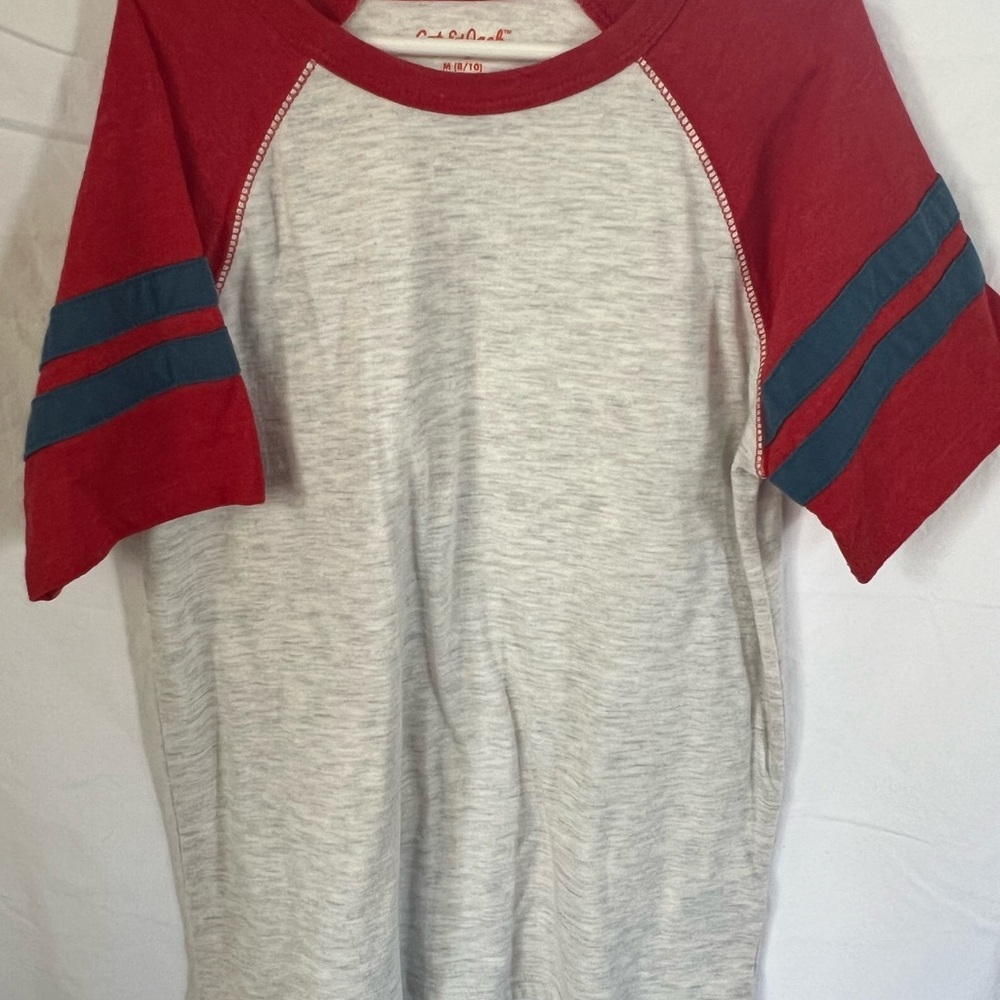 Cat & Jack Red and Gray Raglan Tee